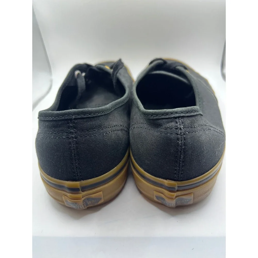 Vans Authentic‎ Black Gum Sole Canvas Sneakers Men US 7.5 Women US 9